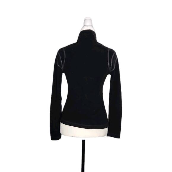 Frauenschuh womens Black Long Sleeve Mock Neck Fleece Pullover Side 1/4 Zip sz 0 - Picture 3 of 7